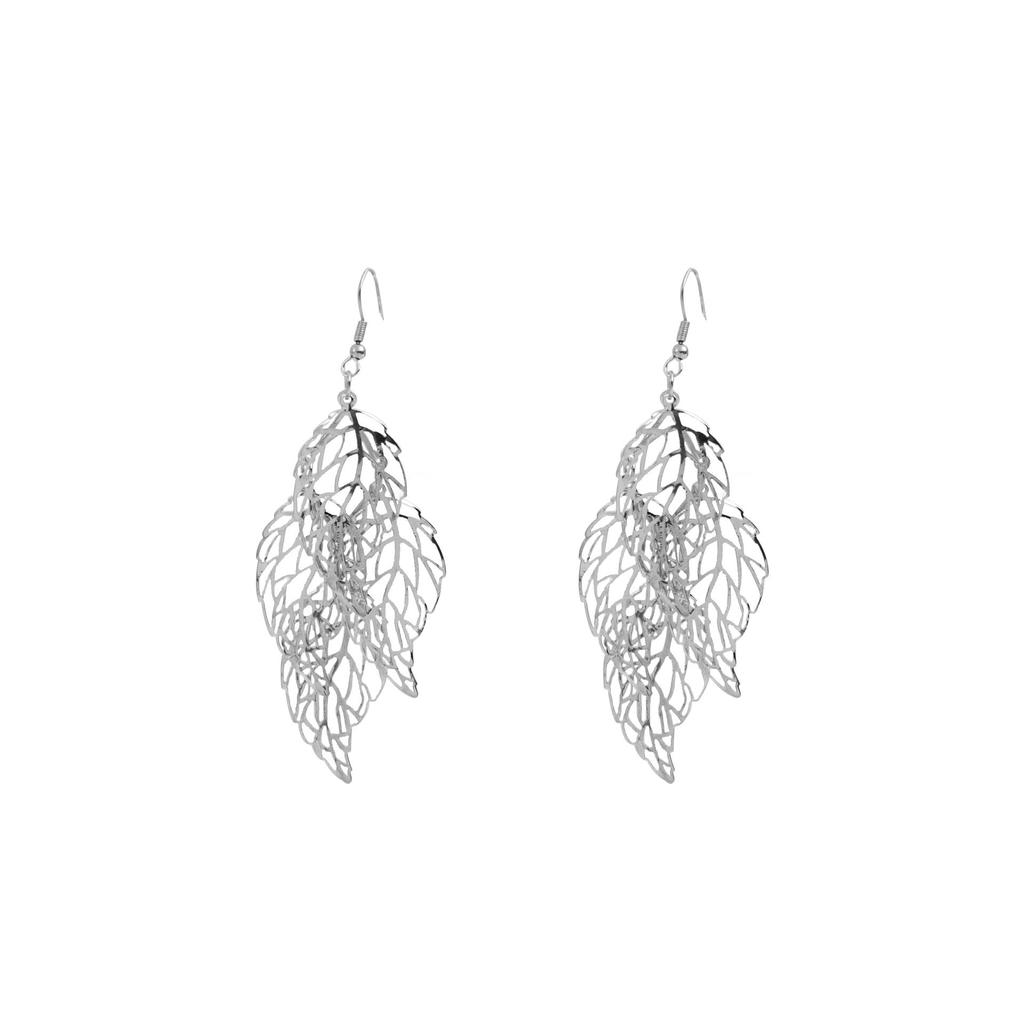 Simple Leaf Hollow Earrings, Exaggerated And Creative Multi-Layer Five-Pointed Star Long Fringed Earrings