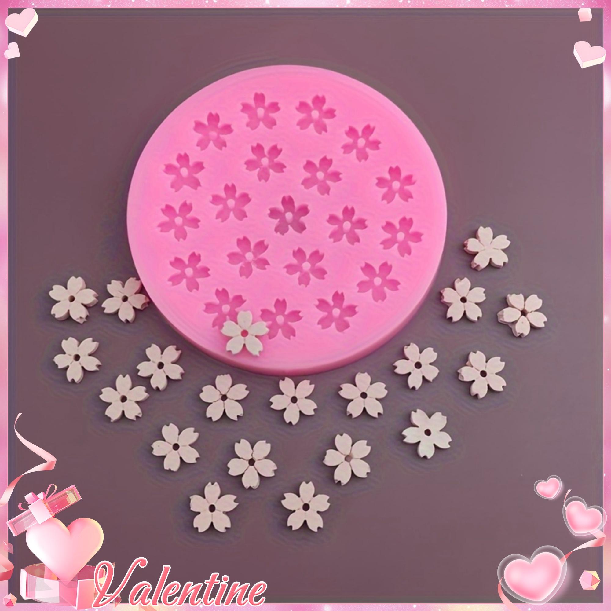 

Mini Sakura Flower Fondant Mold (20 Cavities), Food-Grade Silicone Mold for Chocolate & Cake Decoration красный