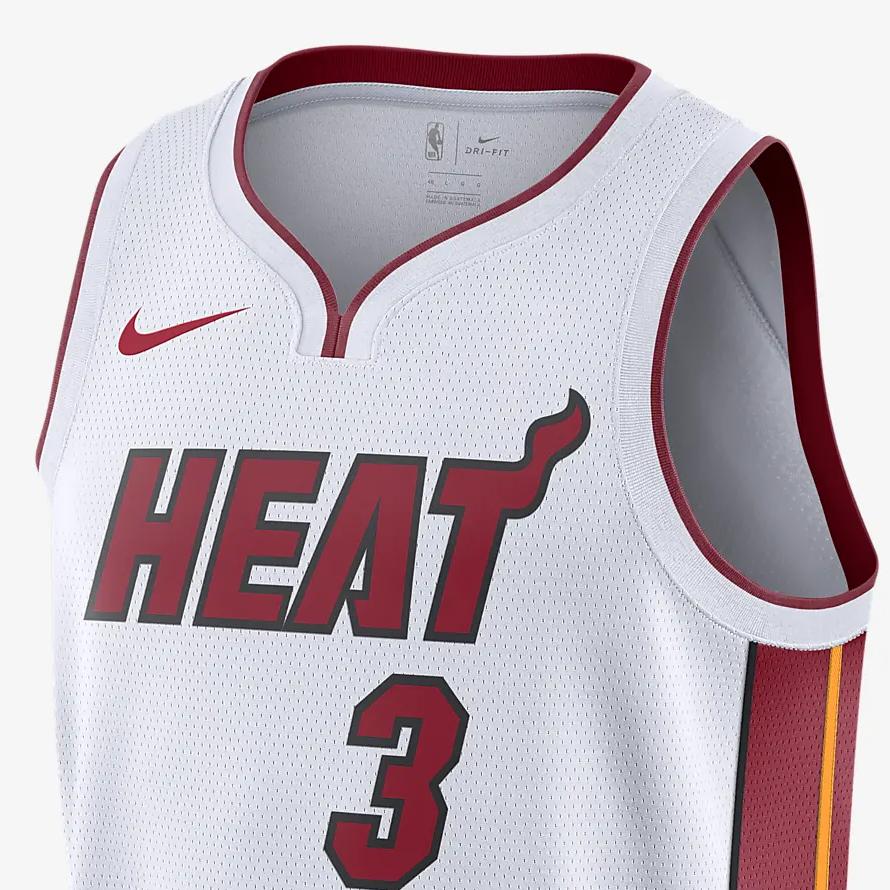 Nike Miami Heat Digital Print V-Neck Tank Top Men Tops White 864427-104