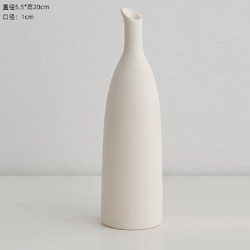 

Nordic Ceramic Small Vase, Flower Decor Accessories, Home Dining Table, Bedroom, Living Room, Narrow Mouth, Floral Ornament, 1Pc