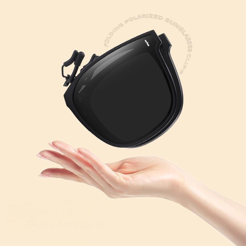 Non-polarized Foldable Clip On Sunglasses Fashion Lightweight Folding Square Sunglasses Clips