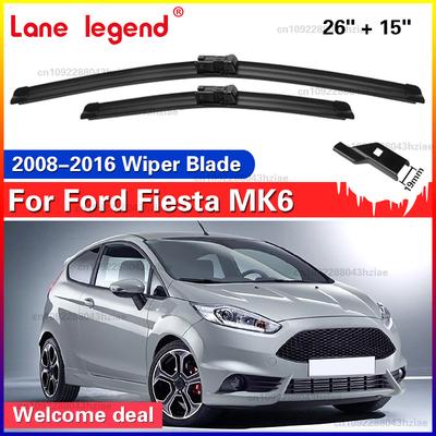 Voor Ford Fiesta MK6 2008-2016 Auto Voorruitwisserbladen Zacht Rubber Ruitenwissers Auto Voorruit 26"15" 2012 2013 2014 2015
