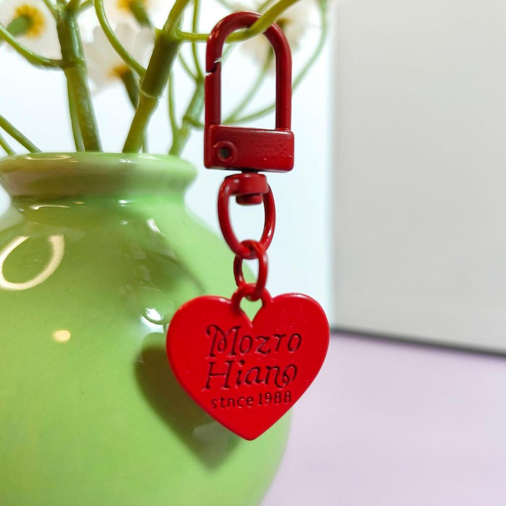 Colorful Metal Love Heart Pendant Keychain - Candy Color Heart-Shaped DIY Piece & Door Buckle Accessory