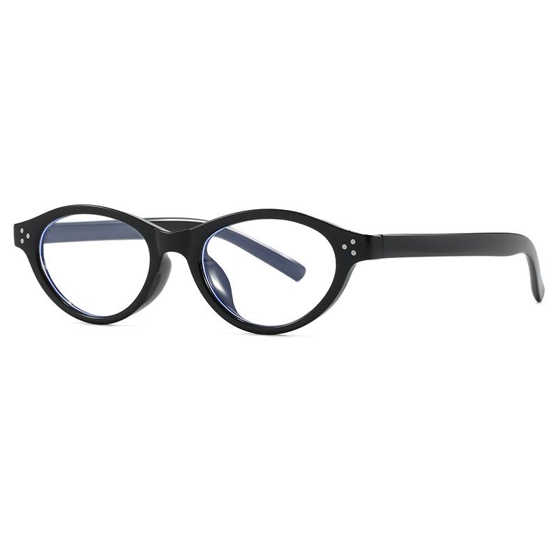 

Trendy Oval Small Frame Anti-Blue Light Clear Lens Glasses for Daily Commute