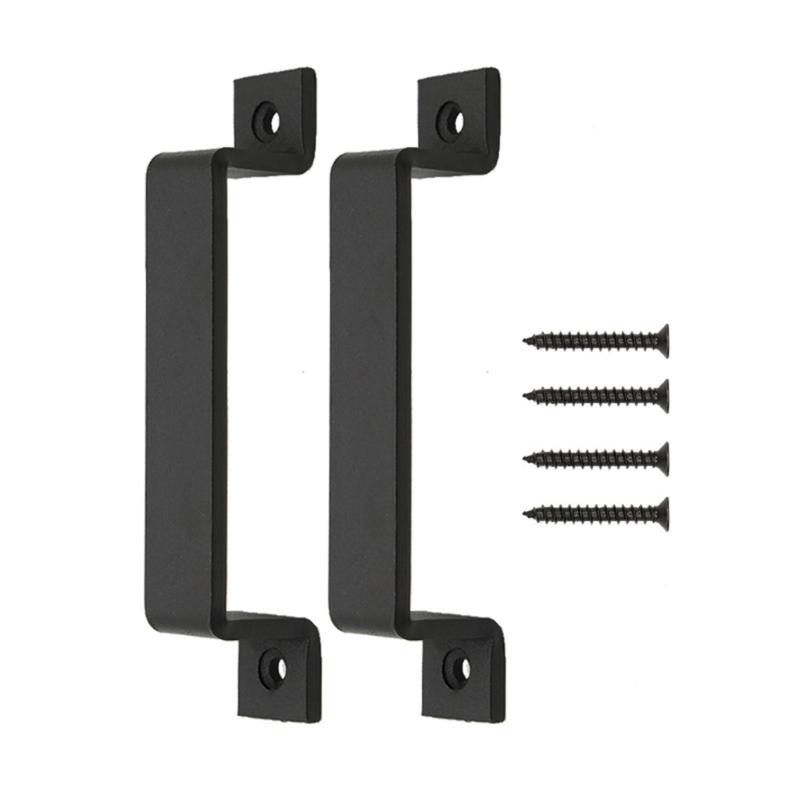 2/4Pcs Sliding Barn Door Handle Iron Drawers Long Handle Simple Cabinet Pulls with Mounting Screws Furniture Hardware