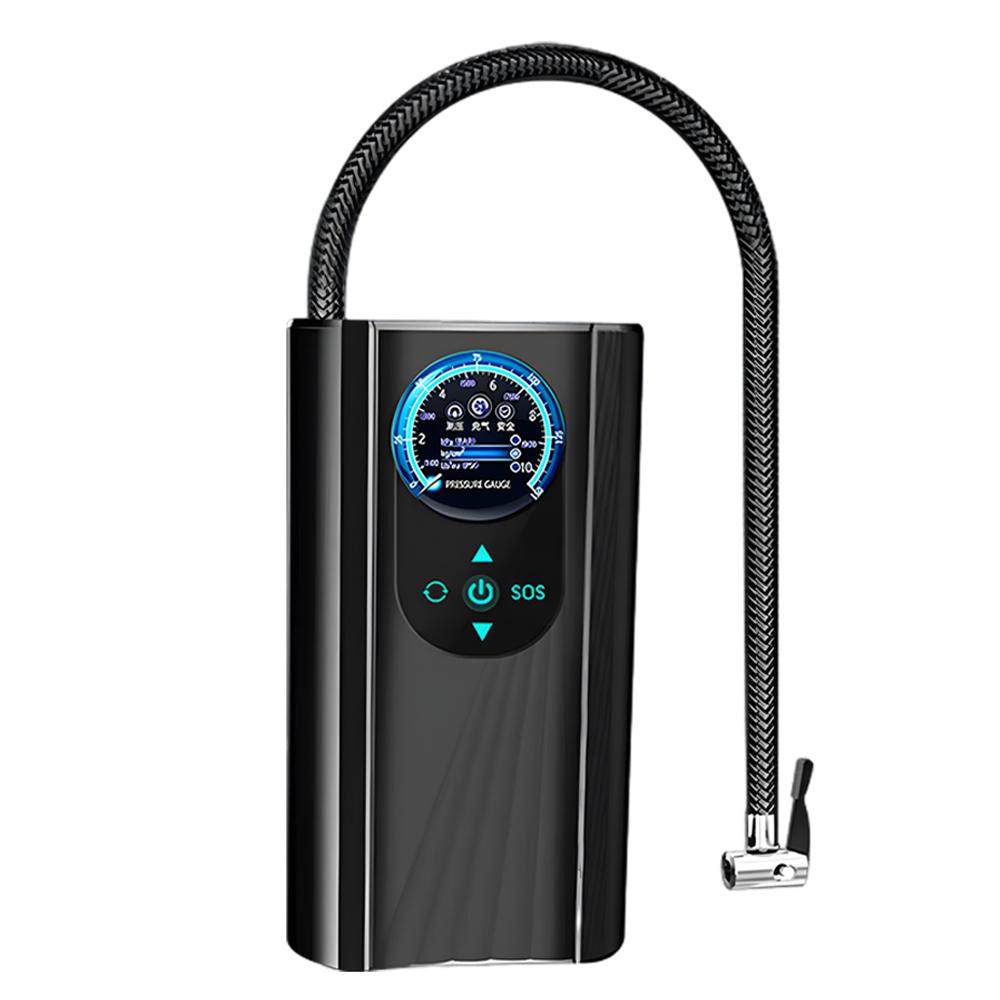 

Портативный насос для шин с точным интеллектуальным измерением давления, турбомотор из чистой меди, многоцелевой автомобильный воздушный компрессор 120 Вт