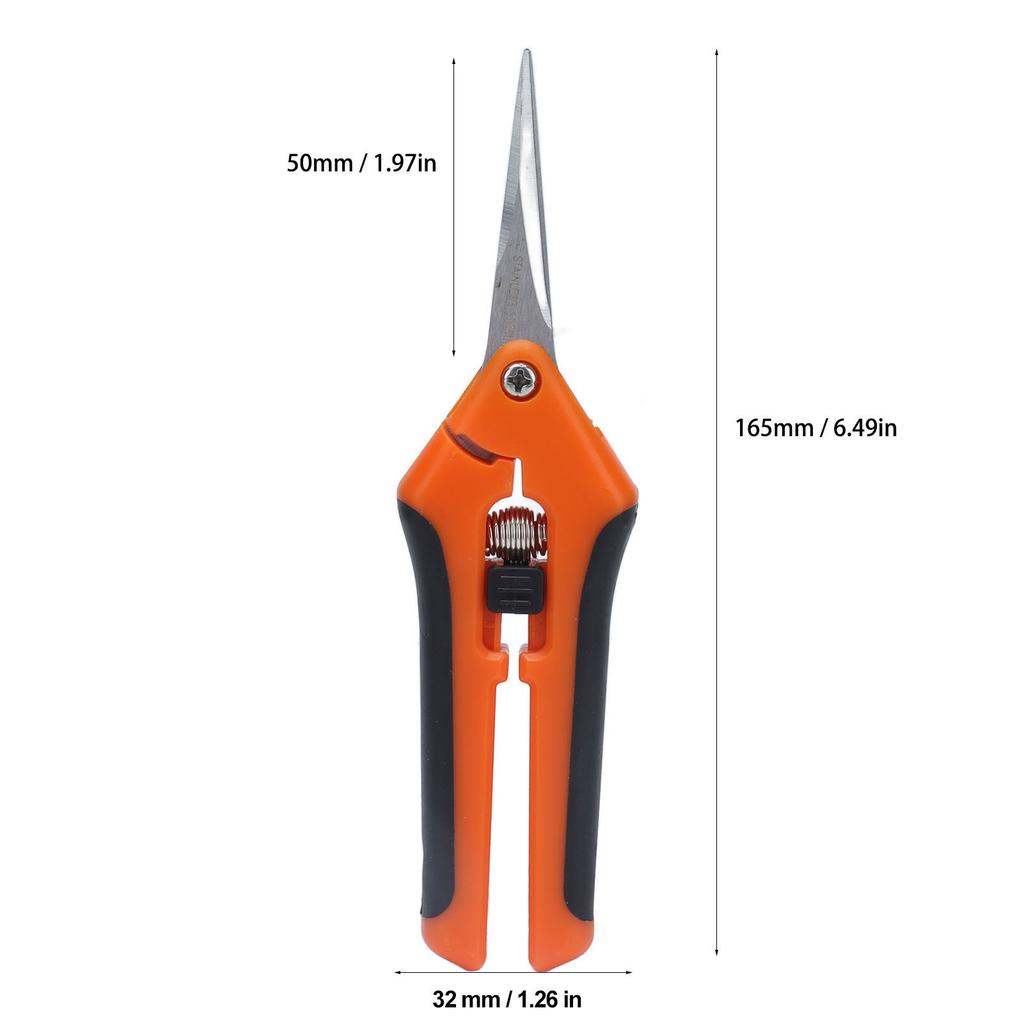 Garden Shrs 6.5in Spring Load Reduce Fatigue Comfortable Grip Safe Secure Garden Scissors