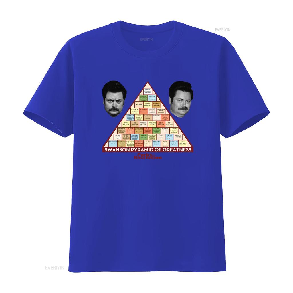 Mens Parks and Recreation Swanson Pyramid Of Greatness T Shirt Unique Design for Fans Vintage Washed Designer Clothes