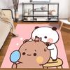 Cute Cartoon Panda and Bear with Pink Background and Mirror - Adorable Carpet Design Suitable for Use As an Anti-slip1 For1room and Bedroom Sofas