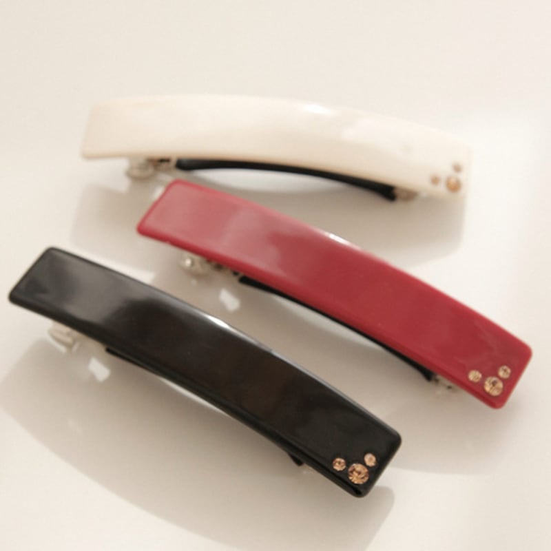 

J.Lauren Прямоугольная заколка для волос на полголовы с кубическим узором H01311 ivory