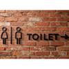 3D Acrylic Toilet WC Sign Self Adhesive Male Female Bathroom Door Decor