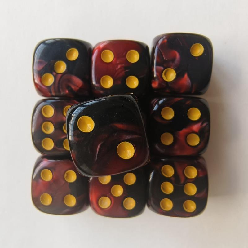 9/10 шт./коробка 16 мм Однотонные Прозрачные Цветные Игровые Кубики Настольная Игра Числовые Кубики Квадратной Формы Разноцветные Кубики с Точками 10pcs
