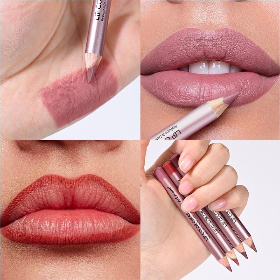 Lakerain Multi-color Optional Lip Liner Set, Smooth and Easy To Color Lip Liner, Matte Mist Lip Liner, Create Three-dimensional Full Lip Makeup