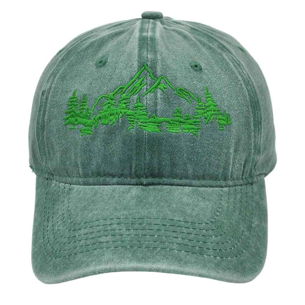 Mountain Trees Baseball Cap Forest Dad Hat For Unisex Women Cotton Embroidered Camping Hiking Explore Outdoor Hats