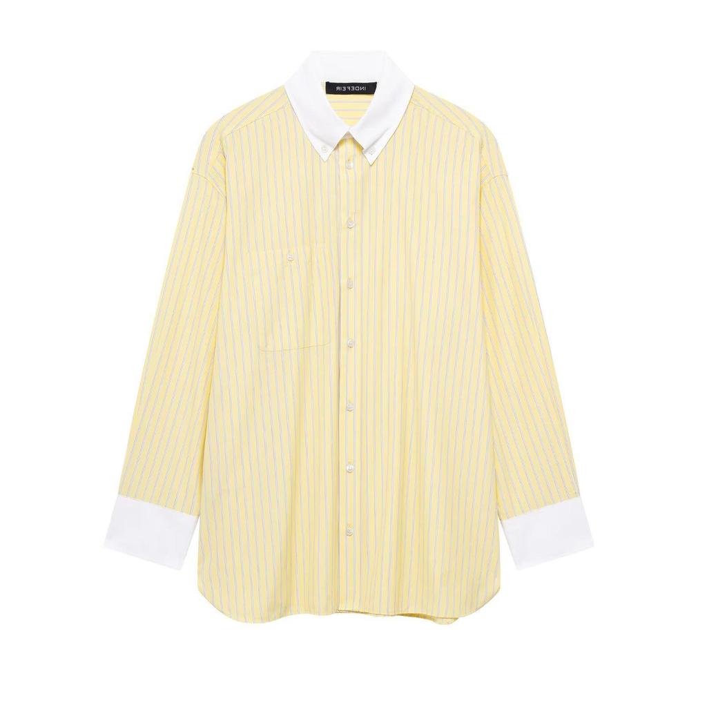 TAOP&ZA Women's Spring Poplin Cotton Loose Long Sleeve Shirt