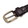 Adjustable Woven Leather Belts 3.5cm Width Braided Waist Belt Classic Weave Belt Men  Male