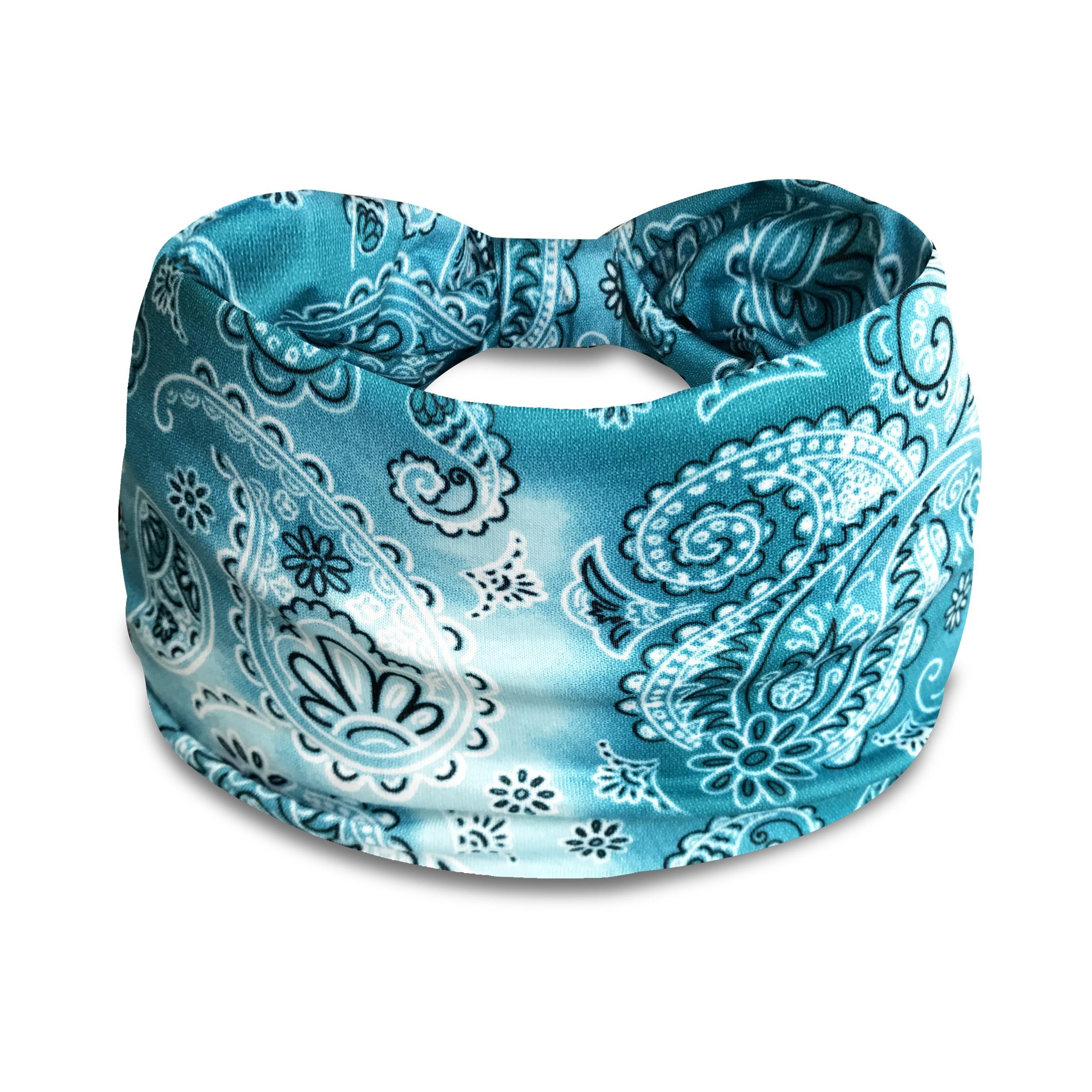 

[Versatile Sports Yoga Hairbands Women] Bohemian Style Knitted Elastane Headbands - Versatile Sports and Yoga Hairbands for Women | Non-Slip озеро синього кольору