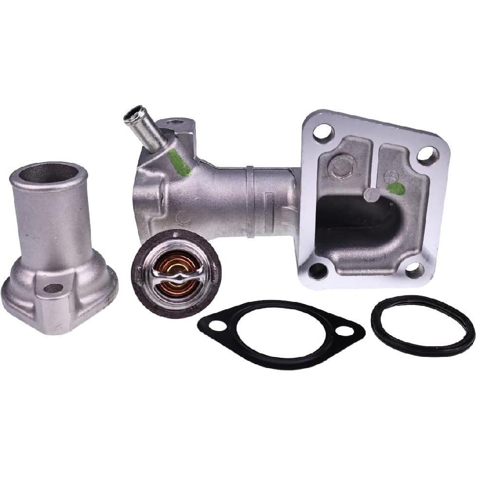 JZGRDN Water Flange 17331-72700 17331-72702 17331-72703 & Thermostat 3918235 with Gaskets, Cover 16221-73270 15321-73260 Compatible with Kubota V1702