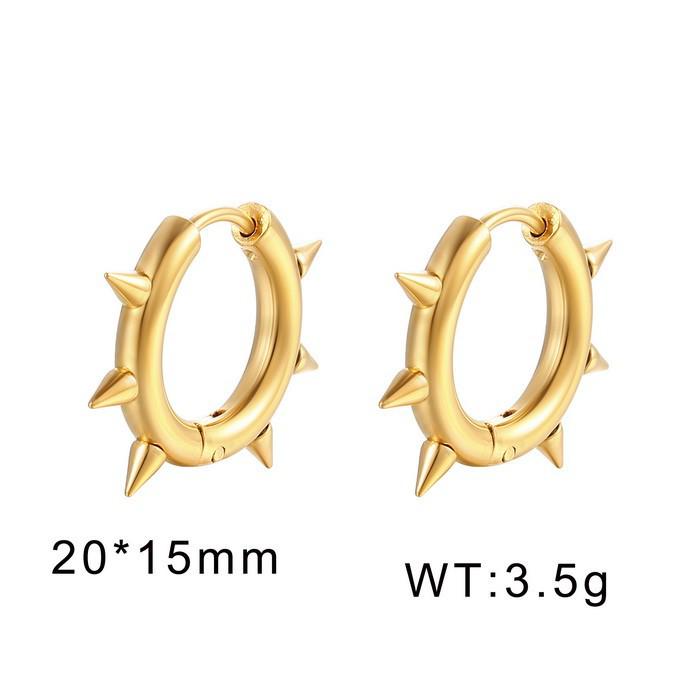 Korean Style Stainless Steel Möbius Earrings - Trendy Cone & Round Ear Cuffs for Men and Women