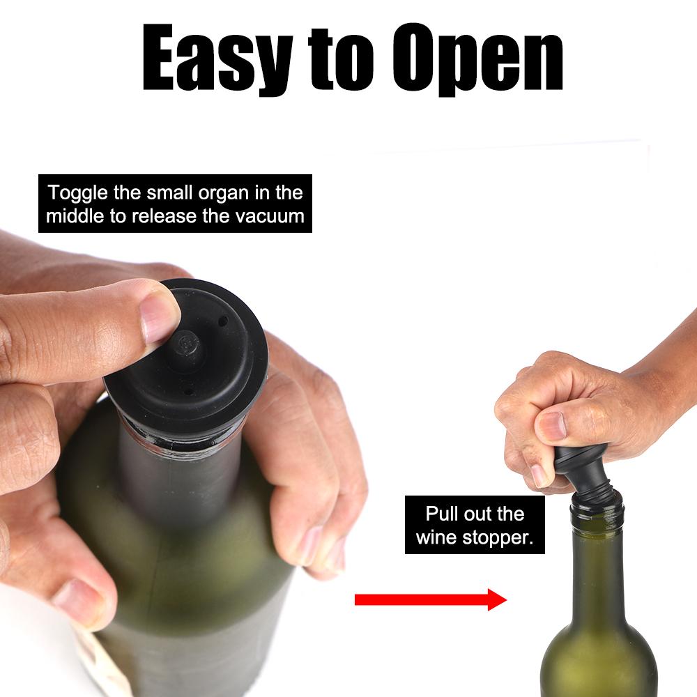 Kitchen Bar Tools Champagne Sealer Fresh Vacuum Wine Cork Portable Bottle Cap Plug Bar Supplies Fresh-keeping Seal Red Wine Bottle Stopper Creative