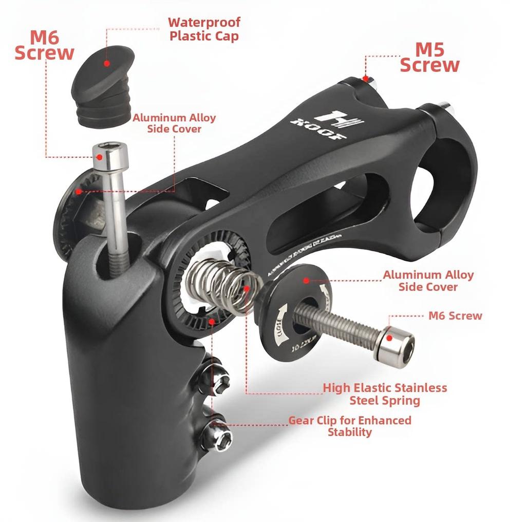 Bicycle Stem Adjustable Angle Aluminum Forged Durable Universal Fit for Mountain Bikes Road Bikes and Commuter Bikes