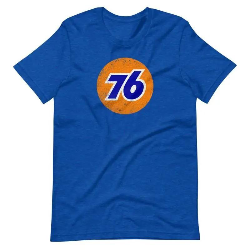 Fashion Women T-Shirt 76 Oil Vintage Style Gas T Shirt Royal Heather S синий
