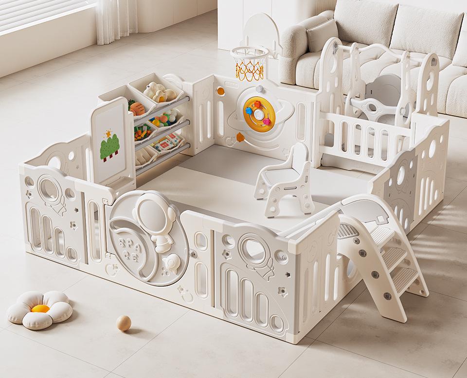Baby Playpen and Crawling Mat: Indoor Infant Safety Fence for Living Room Floor.