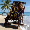 Personalisierbares Strandtuch mit Kylian Mbappe Aufdruck und individuellem Namen, für Reise Camping Strandparty Heimdekoration, Geburtstagsgeschenk für Familie & Freunde