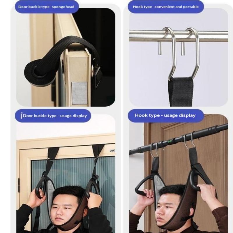 1Pcs Over Door Cervical Neck Traction Kit Breathable Mesh Adjustable Grips for Neck Pain Relief Daily Home Care