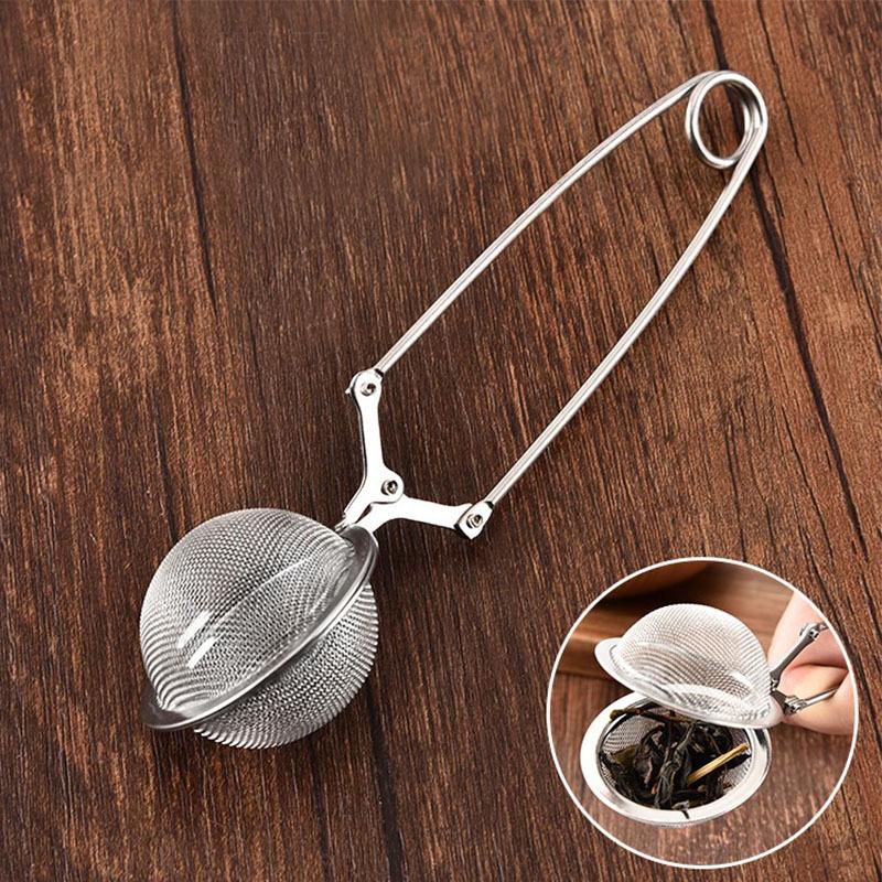 Stainless Steel Tea Infuser Ball with Long Handle Mesh Filter Tea Strainer Clip for Loose Leaf Tea Brewing Kitchen Tool