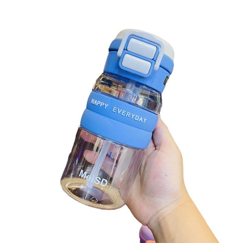 High-Capacity, Cute & Durable Student Tumbler with Dual Straw