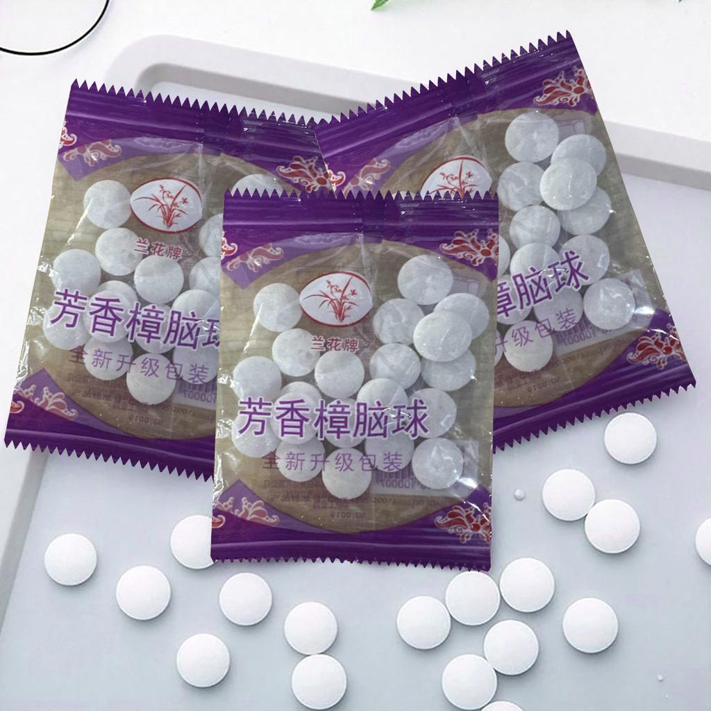 Camphor Balls for Home Use Moth Repellent and Mildew Prevention Scented Tablets for Storage Drawers Closets Cabinets 6 Packs Multipurpose Protection