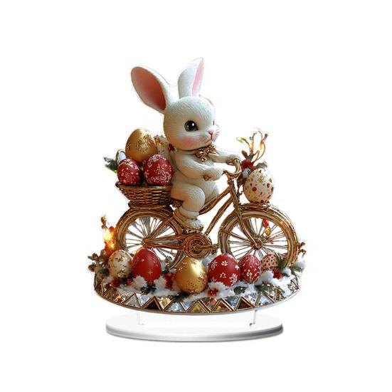 

Easter Bunny Acrylic Table Sign 2D Flat Eggs Flower Rabbit Decoration Home Living Room Valentine s Day I