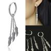 1 Pair Dangle Hoop Earrings Women Fashionable Elegant Stainless Steel Unique Pendant Earrings Jewelry