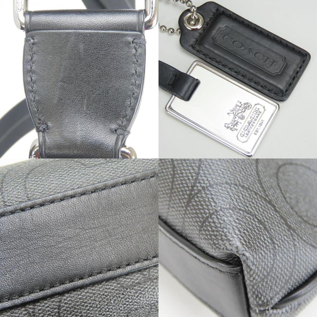 Used COACH Shoulder Bag Op art 70267 PVC gray black