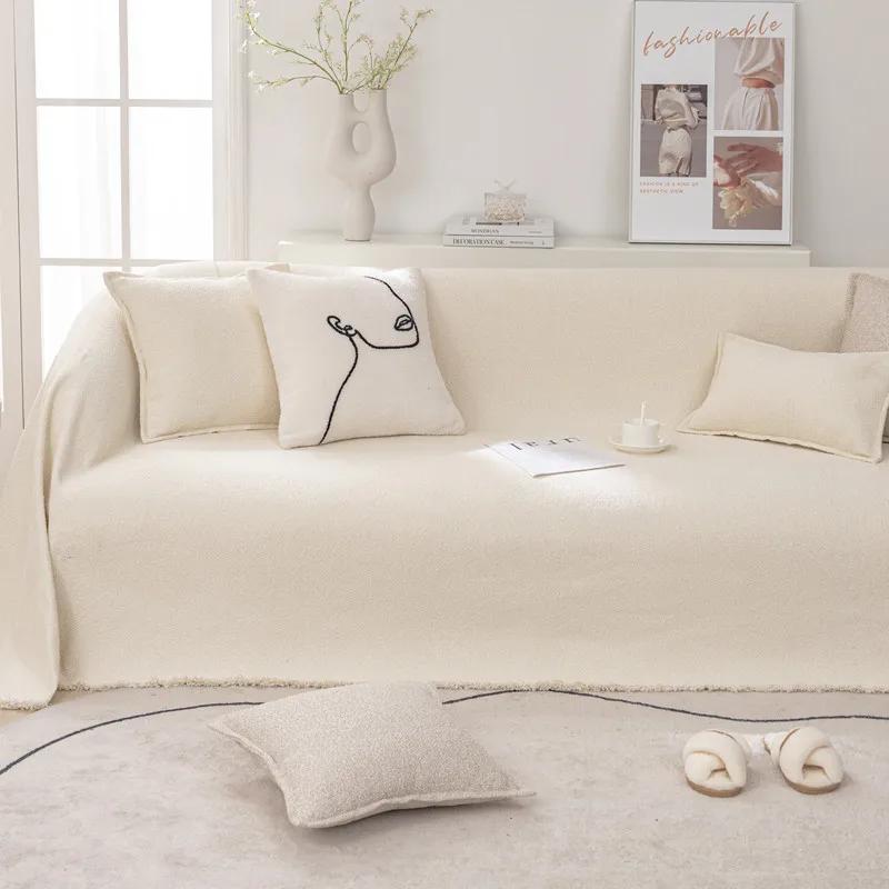 Sofa Cover Cloth Towel Off White Universal Seat Cushion High-density Woven Thickened Full Japanese Minimalist Backrest Towel