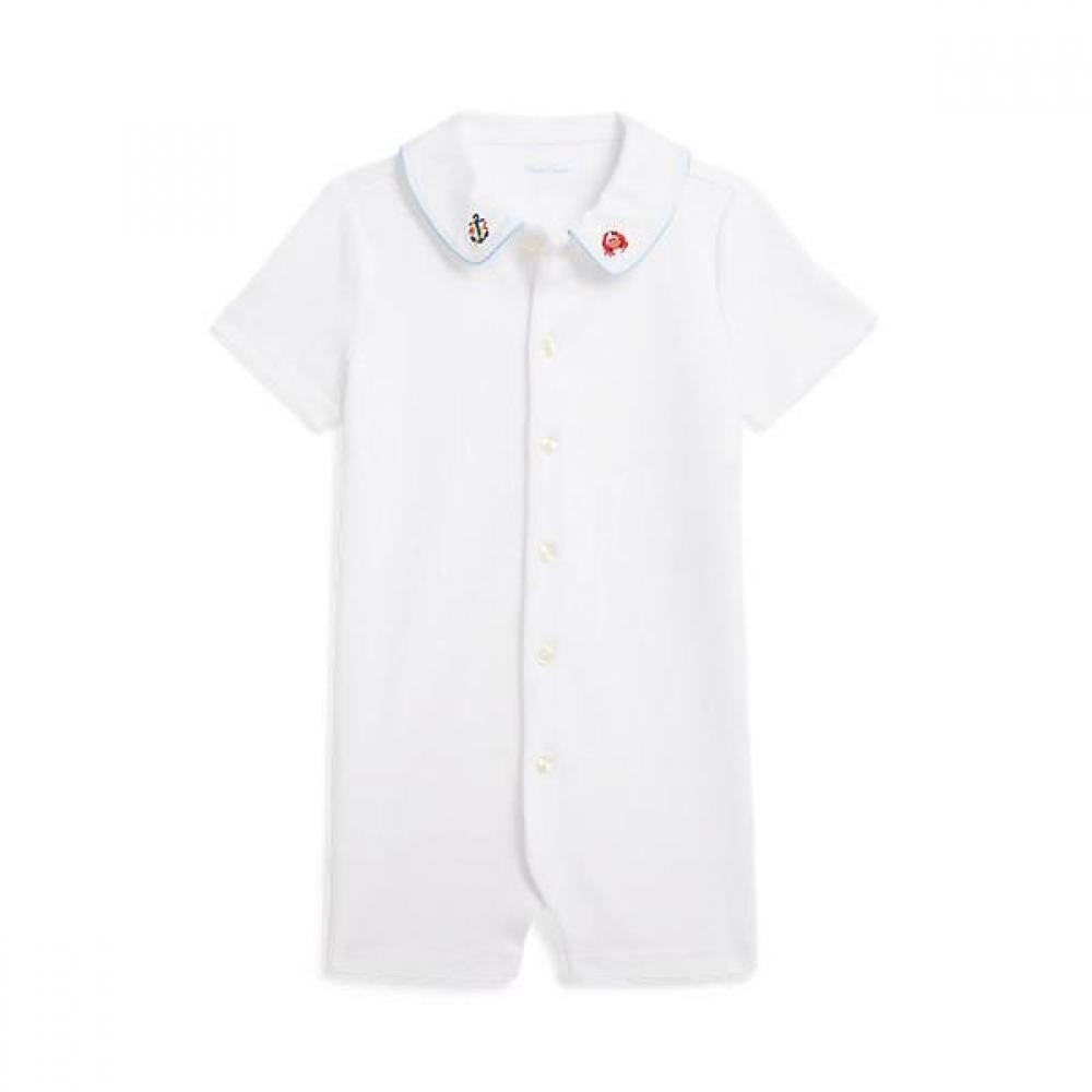 Polo Ralph Lauren Baby Boy Embroidered Collar Cotton Shortall  Cwpoopcic720361100 12M