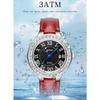 New Fashionable Casual Retro Style Inlaid Diamond Round Women's Quartz Watch Waterproof Retro Leather Watches