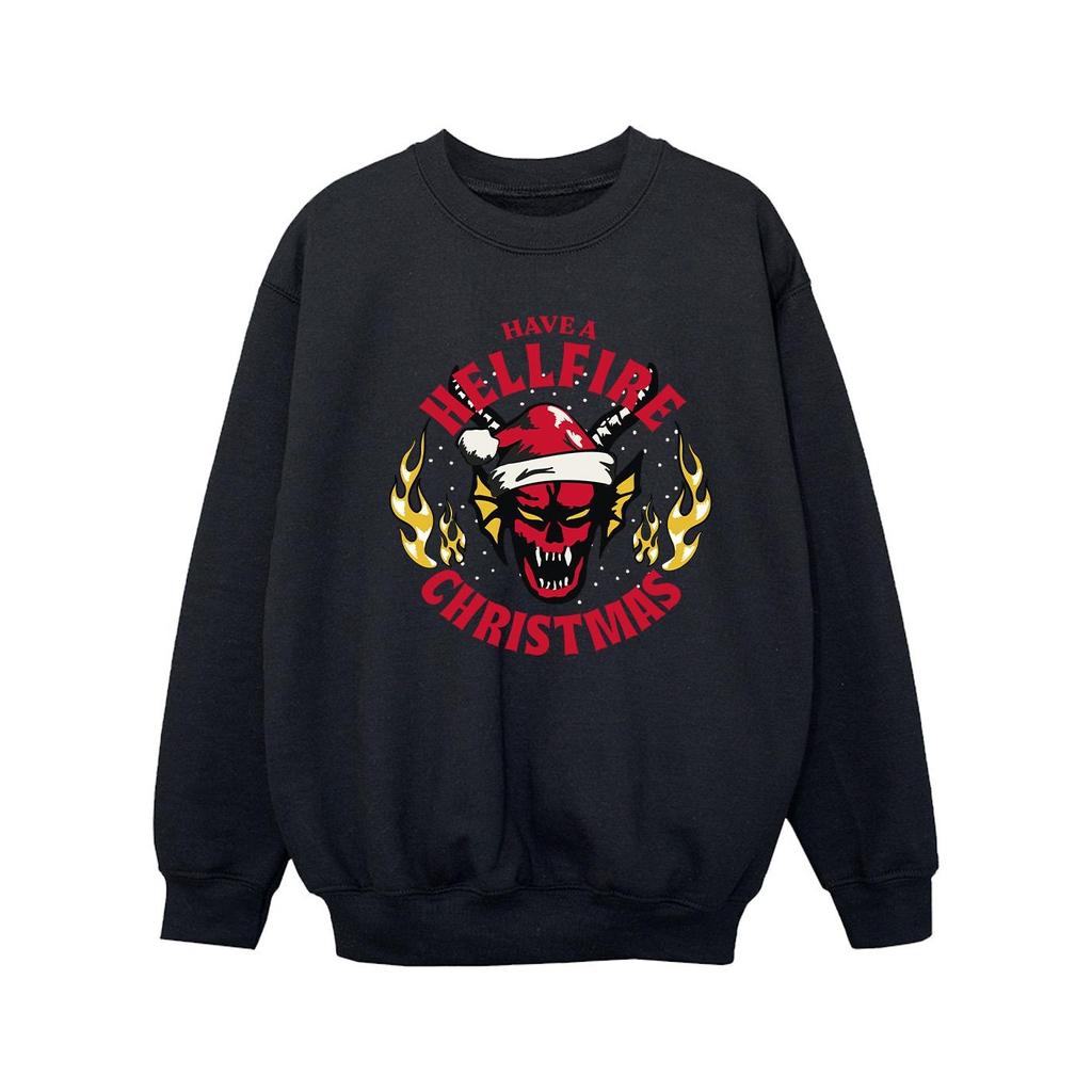 Netflix Girls Stranger Things Hellfire Christmas Sweatshirt