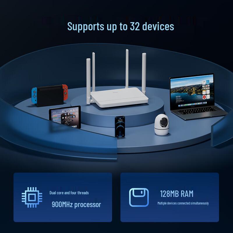 Tcl AX1500 WiFi 6 Dual-Band Gigabit Router (CN Version)