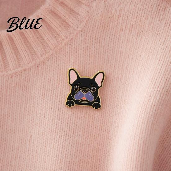 Easy Disassemble Brooch Pin Dog Head Design Enamel