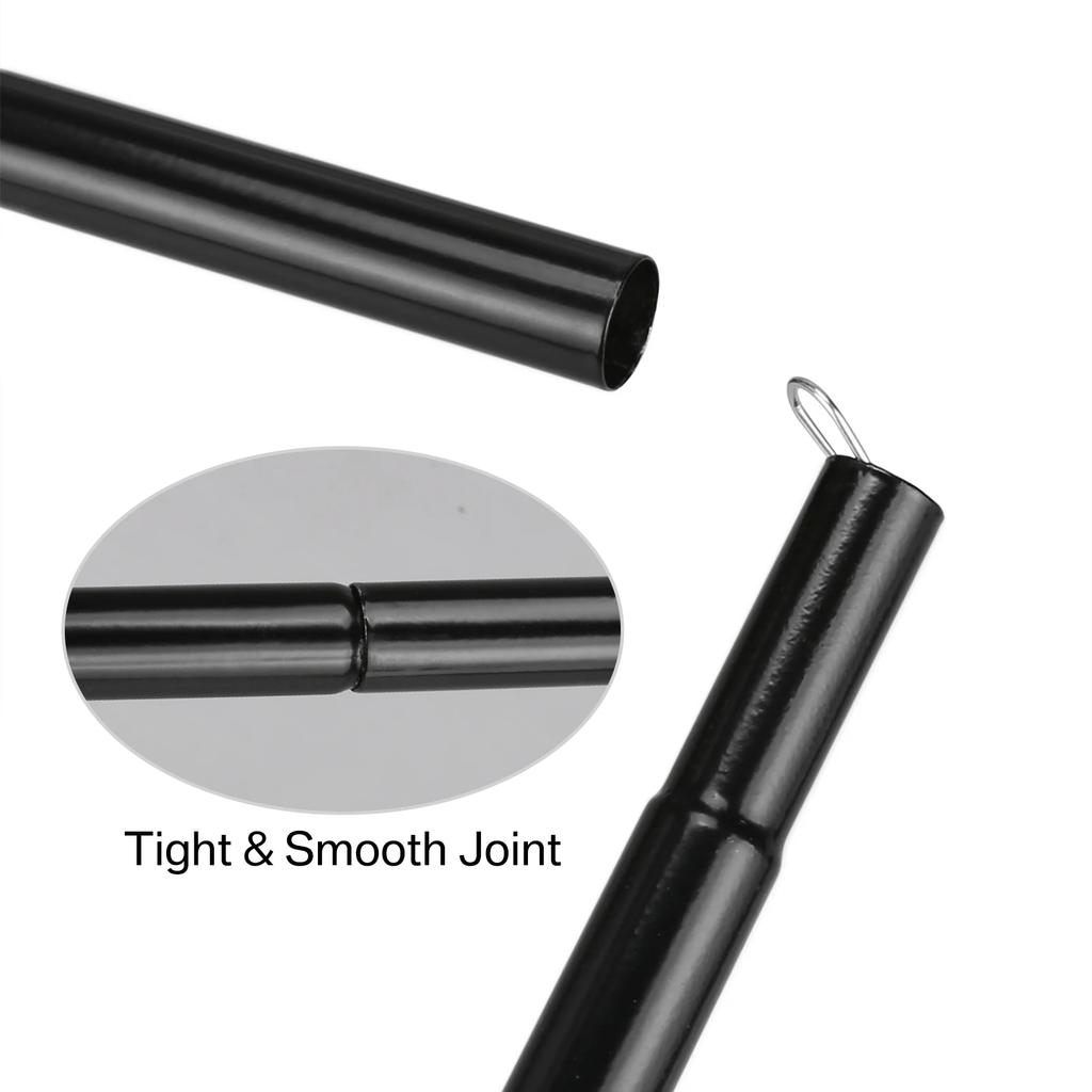 Set of 2 Tent Poles Adjustable Tarp Poles Steel Rods for Sun Shelter Tarp Canopy Camping Replacement With Pegs & Ropes