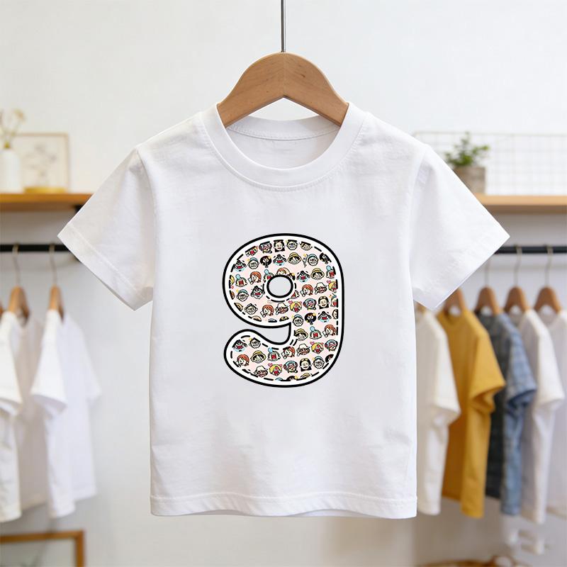 One Piece Summer Digital 19 Printed Childrens Short Sleeve Cute Casual TShirt Suitable for Boys and Girls Great for Gifting