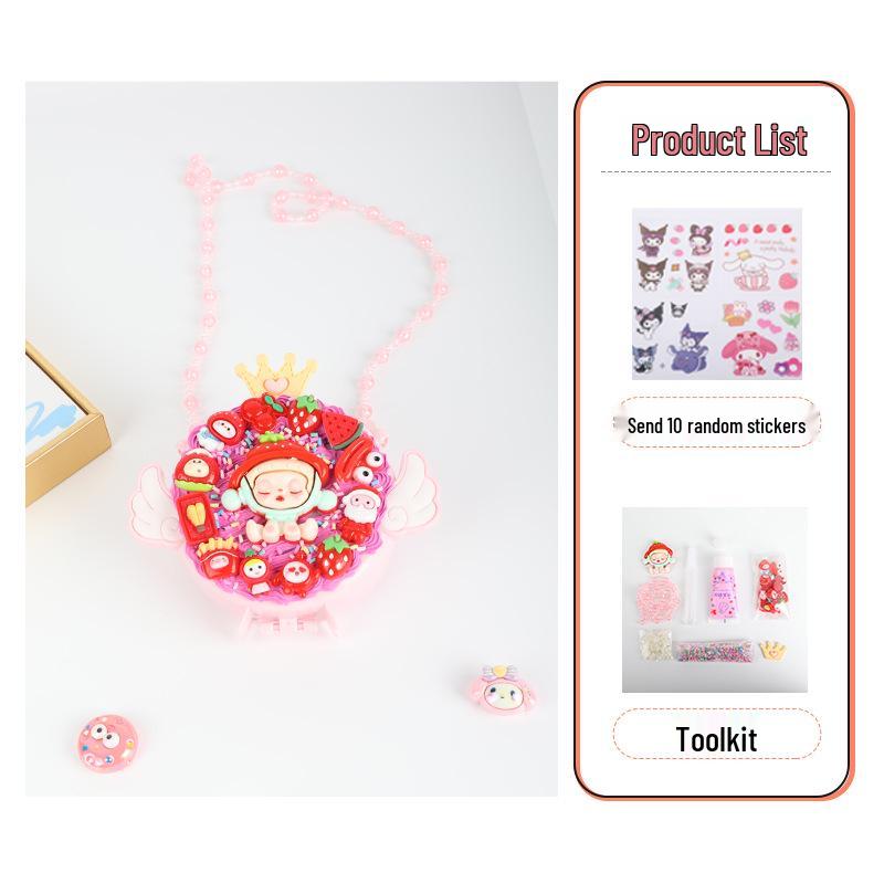 Kids' Handmade Cream PVC Crossbody Bag with Mirror Accessory