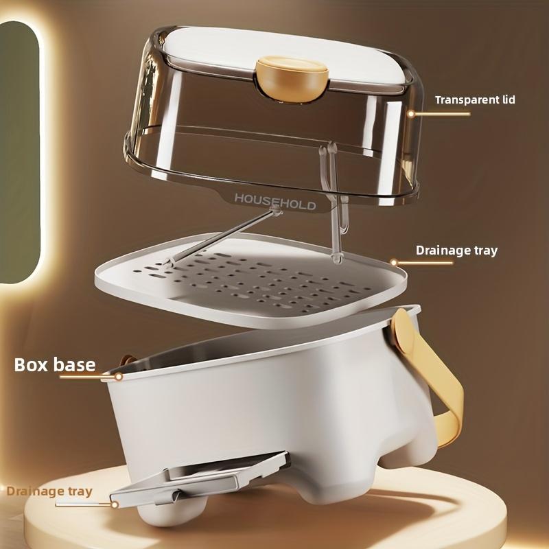 Thickened Portable Bottle Storage Box With Lid Multifunctional Dish Drying Rack Complementary Food Organizer Kitchen Daily Use