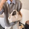 Fashion Brands Women Handbag Lichee Pattern Cloud Bags for Women Soft PU Leather Shoulder Crossbody Bag Ruched Clutch Bag