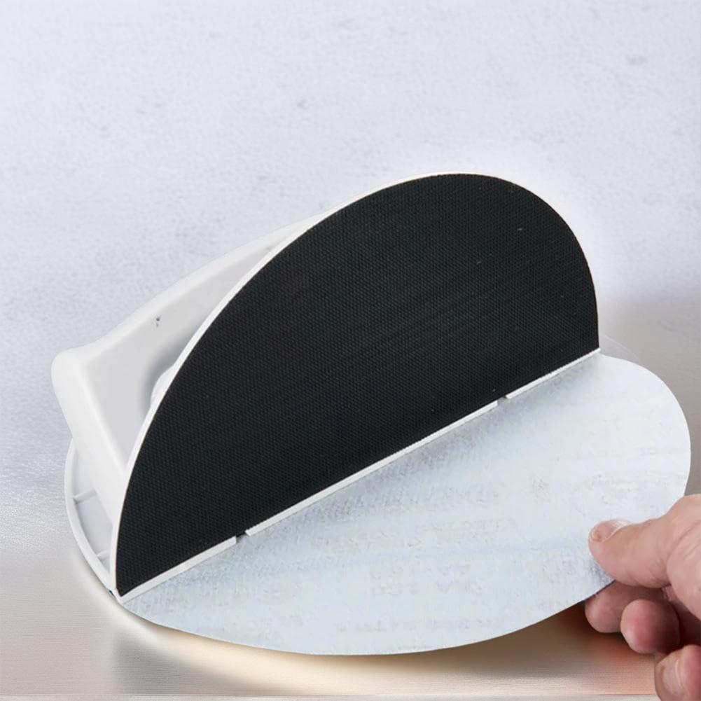 Multifunctional Sandpaper Rack Self-Adhesive Sanding Sandpaper Tool Semi-Circular Angle Sanding Tool with 10 Sandpaper