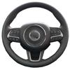 DIY Custom Original Car Steering Wheel Cover For Jeep Renegade 2016- Black Leather Braid For Steering Wheel