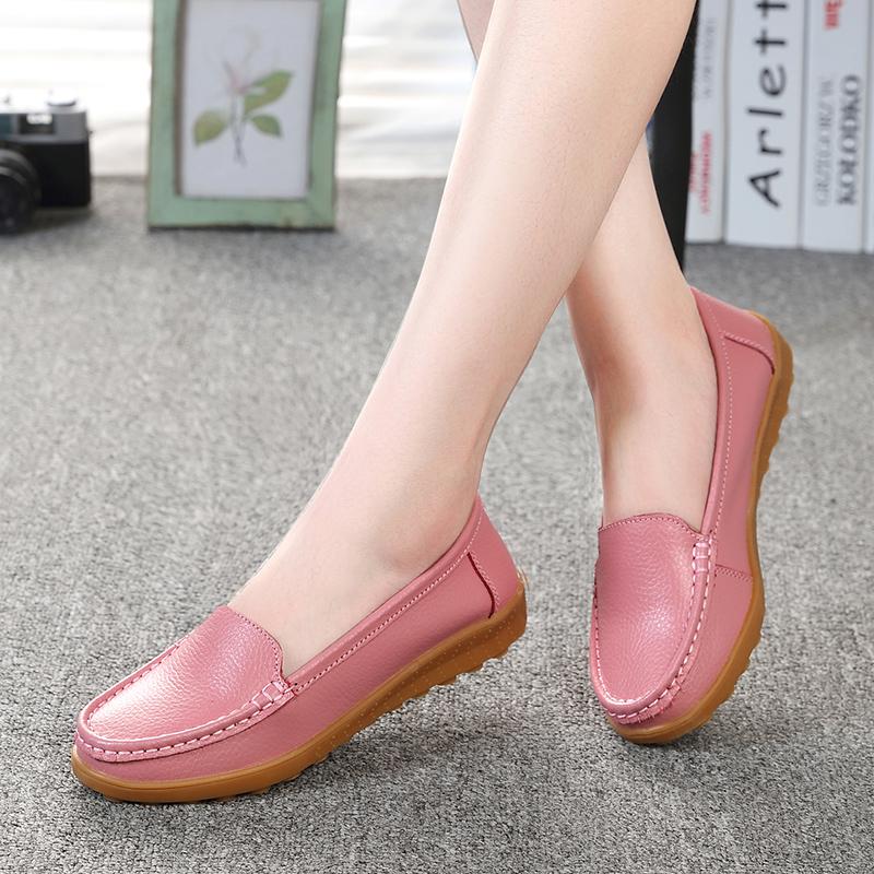 Spring Flat Bottom Soft Sole Breathable Shoes Single Shoes Doudou Shoes Large Size Beef Tendon Sole Casual Maternity Shoes