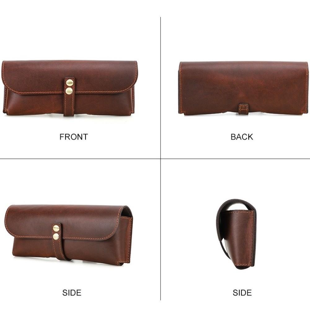 Genuine Leather Eye Glasses Pouch Portable Sunglasses Holder Fashion Glasses Case  for Men Women